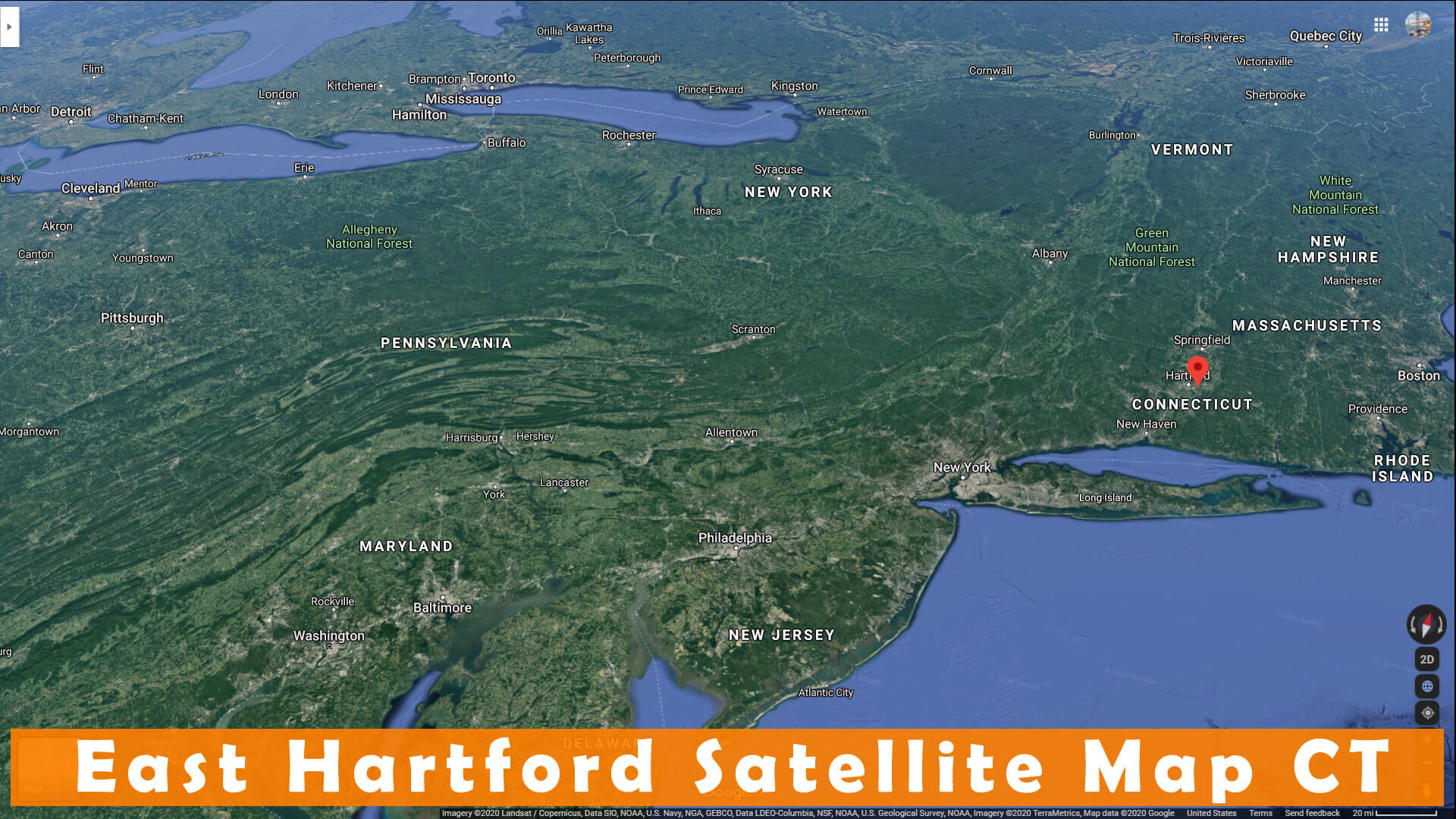 East Hartford Satellite Map Connecticut